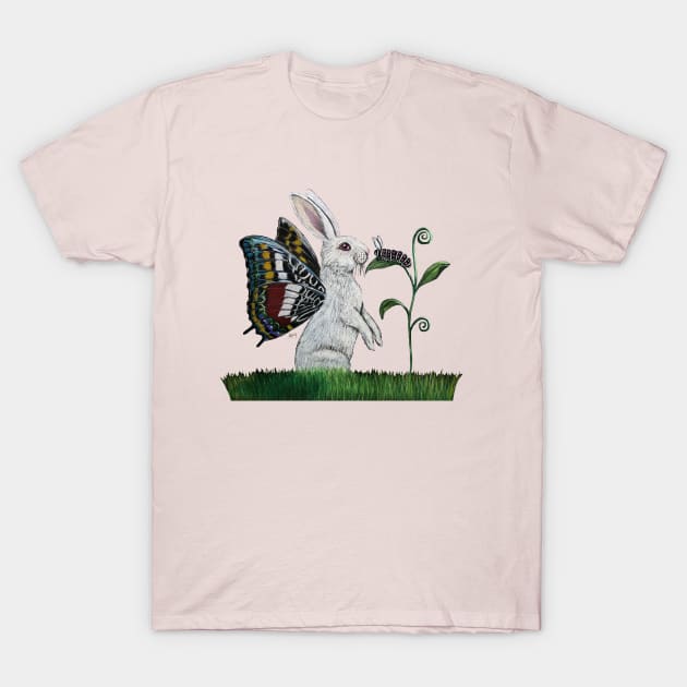 "Butterfly Bunny" - Butterflown collection T-Shirt by GardenPartyArt